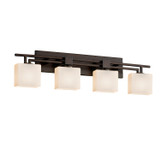 Bathroom Fixtures Four Lights by Justice Designs ( 102 | FSN-8704-55-OPAL-DBRZ-LED4-2800 Fusion ) 