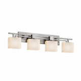 Bathroom Fixtures Four Lights by Justice Designs ( 102 | FSN-8704-55-OPAL-NCKL-LED4-2800 Fusion ) 
