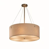 Pendants Drum Shade by Justice Designs ( 102 | FAB-9534-CREM-NCKL-F3 Textile ) 