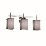 Bathroom Fixtures Three Lights by Justice Designs ( 102 | FAB-8413-15-GRAY-CROM Textile ) 