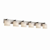 Bathroom Fixtures Five+Lights by Justice Designs ( 102 | FSN-8926-30-OPAL-NCKL Fusion ) 