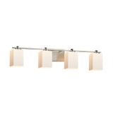 Bathroom Fixtures Four Lights by Justice Designs ( 102 | FSN-8444-15-OPAL-NCKL-LED4-2800 Fusion ) 