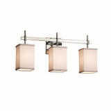 Bathroom Fixtures Three Lights by Justice Designs ( 102 | FAB-8413-15-WHTE-CROM-LED3-2100 Textile ) 
