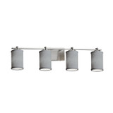 Bathroom Fixtures Four Lights by Justice Designs ( 102 | FAB-8444-10-GRAY-NCKL Textile ) 