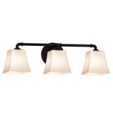 Bathroom Fixtures Three Lights by Justice Designs ( 102 | FSN-8463-40-OPAL-MBLK-LED3-2100 Fusion ) 