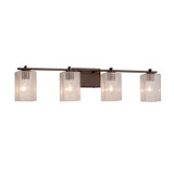 Bathroom Fixtures Four Lights by Justice Designs ( 102 | FSN-8444-15-SEED-DBRZ Fusion ) 