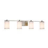 Bathroom Fixtures Four Lights by Justice Designs ( 102 | FAB-8444-10-WHTE-NCKL-LED4-2800 Textile ) 