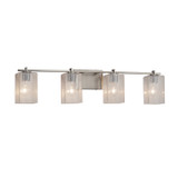 Bathroom Fixtures Four Lights by Justice Designs ( 102 | FSN-8444-15-SEED-NCKL Fusion ) 