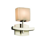 Sconces Single Glass by Justice Designs ( 102 | PNA-8597-55-PLET-NCKL-LED1-700 Porcelina ) 
