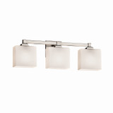 Bathroom Fixtures Three Lights by Justice Designs ( 102 | FSN-8433-55-OPAL-NCKL Fusion ) 