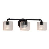 Bathroom Fixtures Three Lights by Justice Designs ( 102 | FSN-8463-55-SEED-MBLK-LED3-2100 Fusion ) 