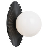 Sconces Single Glass by Matteo Lighting ( 423 | WX83111BKOP Modern Ruff ) 