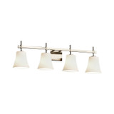 Bathroom Fixtures Four Lights by Justice Designs ( 102 | FSN-8414-20-OPAL-NCKL Fusion ) 