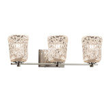Bathroom Fixtures Three Lights by Justice Designs ( 102 | GLA-8443-16-CLRT-NCKL Veneto Luce ) 