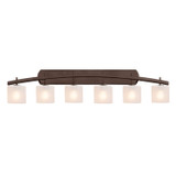 Bathroom Fixtures Five+Lights by Justice Designs ( 102 | FSN-8596-30-FRCR-DBRZ Fusion ) 