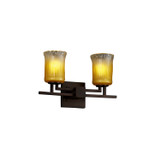 Bathroom Fixtures Two Lights by Justice Designs ( 102 | GLA-8702-16-GLDC-DBRZ Veneto Luce ) 