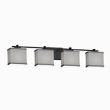 Bathroom Fixtures Four Lights by Justice Designs ( 102 | FAB-8444-55-GRAY-MBLK Textile ) 