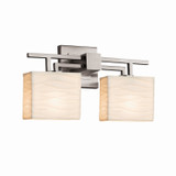 Bathroom Fixtures Two Lights by Justice Designs ( 102 | PNA-8702-55-WAVE-NCKL Porcelina ) 