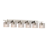Bathroom Fixtures Five+Lights by Justice Designs ( 102 | FSN-8706-55-SEED-NCKL-LED6-4200 Fusion ) 