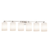 Bathroom Fixtures Five+Lights by Justice Designs ( 102 | FSN-8436-10-OPAL-NCKL-LED6-4200 Fusion ) 