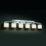 Bathroom Fixtures Five+Lights by Justice Designs ( 102 | FSN-8596-30-OPAL-NCKL Fusion ) 