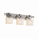 Bathroom Fixtures Three Lights by Justice Designs ( 102 | FSN-8503-55-OPAL-NCKL-LED3-2100 Fusion ) 