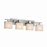 Bathroom Fixtures Four Lights by Justice Designs ( 102 | PNA-8704-55-WAVE-NCKL Porcelina ) 
