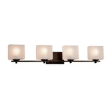 Bathroom Fixtures Four Lights by Justice Designs ( 102 | FSN-8444-55-FRCR-DBRZ Fusion ) 