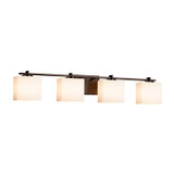 Bathroom Fixtures Four Lights by Justice Designs ( 102 | FSN-8444-55-OPAL-DBRZ-LED4-2800 Fusion ) 