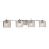 Bathroom Fixtures Four Lights by Justice Designs ( 102 | FSN-8444-55-SEED-NCKL Fusion ) 
