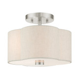 Semi-Flush Mts. Drum Shade by Livex Lighting ( 107 | 58061-91 Solstice ) 