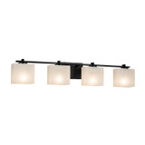Bathroom Fixtures Four Lights by Justice Designs ( 102 | FSN-8444-55-WEVE-MBLK-LED4-2800 Fusion ) 