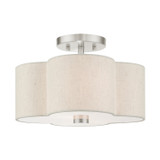 Semi-Flush Mts. Drum Shade by Livex Lighting ( 107 | 58062-91 Solstice ) 