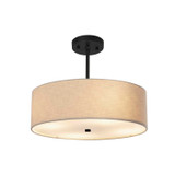 Pendants Drum Shade by Justice Designs ( 102 | FAB-9591-CREM-MBLK Textile ) 