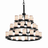 Large Chandeliers Candle by Justice Designs ( 102 | FAB-8712-10-WHTE-MBLK Textile ) 