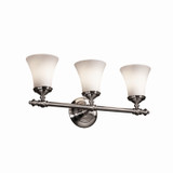 Bathroom Fixtures Three Lights by Justice Designs ( 102 | FSN-8523-20-OPAL-NCKL-LED3-2100 Fusion ) 