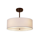 Semi-Flush Mts. Drum Shade by Justice Designs ( 102 | FAB-9591-WHTE-DBRZ Textile ) 