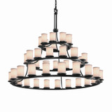 Large Chandeliers Candle by Justice Designs ( 102 | FAB-8714-10-WHTE-MBLK-LED45-31500 Textile ) 