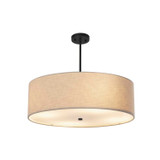 Pendants Drum Shade by Justice Designs ( 102 | FAB-9592-CREM-MBLK Textile ) 