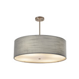 Semi-Flush Mts. Drum Shade by Justice Designs ( 102 | FAB-9592-GRAY-NCKL Textile ) 