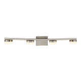 Bathroom Fixtures Four Lights by Justice Designs ( 102 | FSN-8994-OPAL-NCKL Fusion ) 