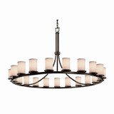Large Chandeliers Candle by Justice Designs ( 102 | FAB-8716-10-WHTE-DBRZ Textile ) 