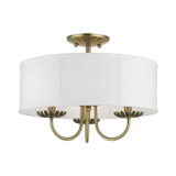 Semi-Flush Mts. Drum Shade by Livex Lighting ( 107 | 42989-01 Brookdale ) 