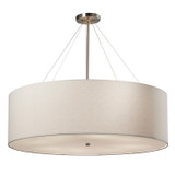 Pendants Drum Shade by Justice Designs ( 102 | FAB-9594-WHTE-NCKL Textile ) 