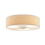 Flush Mounts Drum Shade by Justice Designs ( 102 | FAB-9595-CREM-NCKL Textile ) 