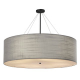 Pendants Drum Shade by Justice Designs ( 102 | FAB-9597-GRAY-MBLK Textile ) 