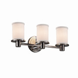Bathroom Fixtures Three Lights by Justice Designs ( 102 | FAB-8513-10-WHTE-CROM-LED3-2100 Textile ) 