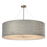 Large Chandeliers Drum Shade by Justice Designs ( 102 | FAB-9597-GRAY-NCKL Textile ) 