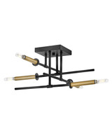 Semi-Flush Mts. Multi-port/Cluster by Lark ( 531 | 83073BK Hux ) 