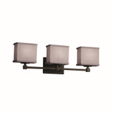 Bathroom Fixtures Three Lights by Justice Designs ( 102 | FAB-8423-55-GRAY-DBRZ-LED3-2100 Textile ) 
